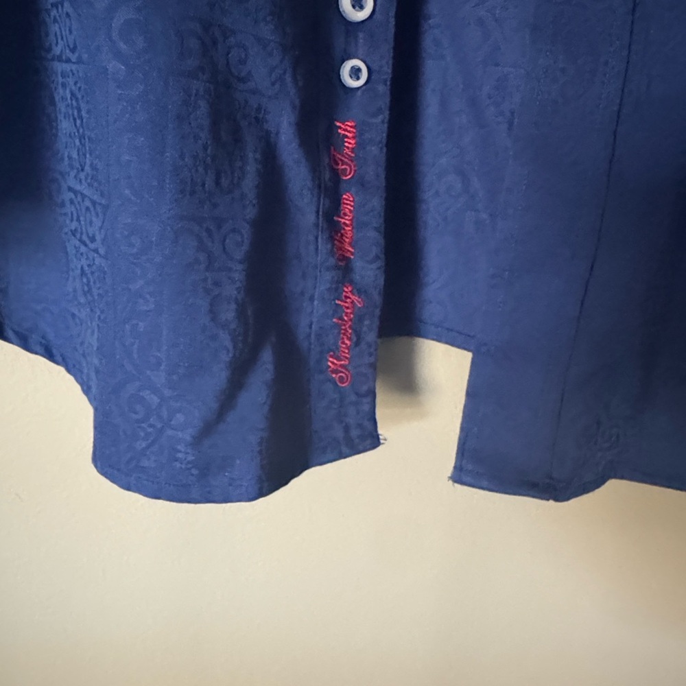 Men's Robert Graham Blue Button Down Shirt XLT - Picture 3 of 9